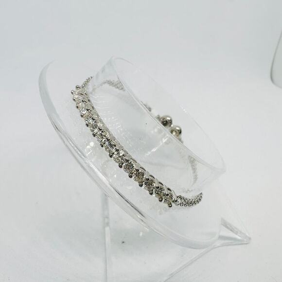 Moissanite Diamond Tennis Bracelet GRA Round Cut Brilliant Adjustable Chain - Picture 10 of 12